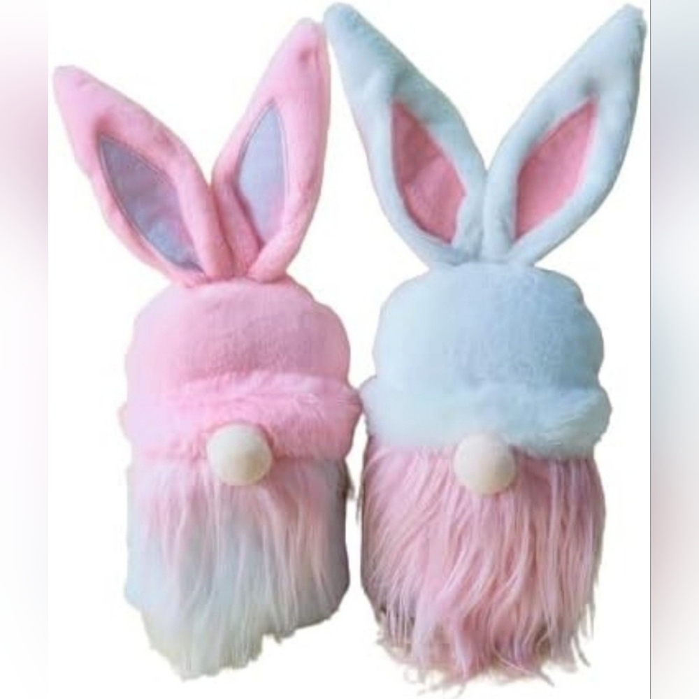 NEW- 2pcs Easter Bunny Plush Gnomes Set